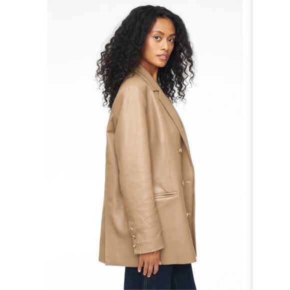 Pistola Roman Oversized Double Breasted Blazer in Taupe Size M - Picture 4 of 7